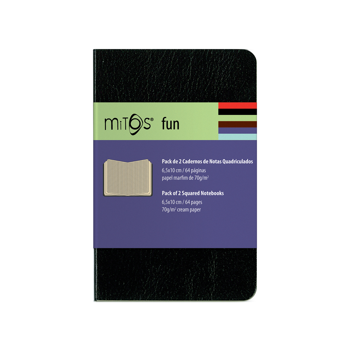 MITOS® FUN-Pack2 Cadernos Notas Quadriculado(6,5x10cm)64pg